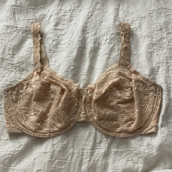 Set of 2 Light/Pale Purple/Lavender and Cream/Tan Lace 38DD Bras - Picture 3 of 4